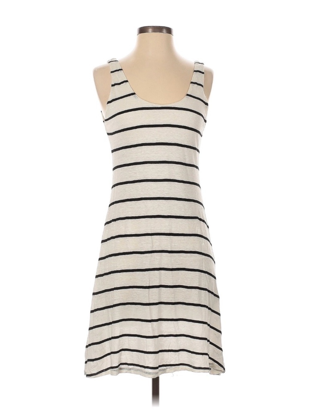 Alice + Olivia White and Black Striped Tank Knit Mini Dress